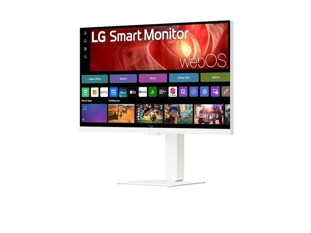Alt view image 3 of 7 - Open_Box - LG 27 " UHD 4K 60Hz IPS FreeSync HDR10 Speaker USB-C WebOS Remote Control White Monitor, Height Adjust, Swivel, Pivot & Tilt 27U730SA-W