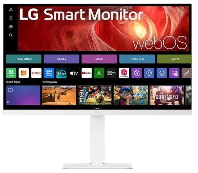 Alt view image 2 of 7 - Open_Box - LG 27 " UHD 4K 60Hz IPS FreeSync HDR10 Speaker USB-C WebOS Remote Control White Monitor, Height Adjust, Swivel, Pivot & Tilt 27U730SA-W