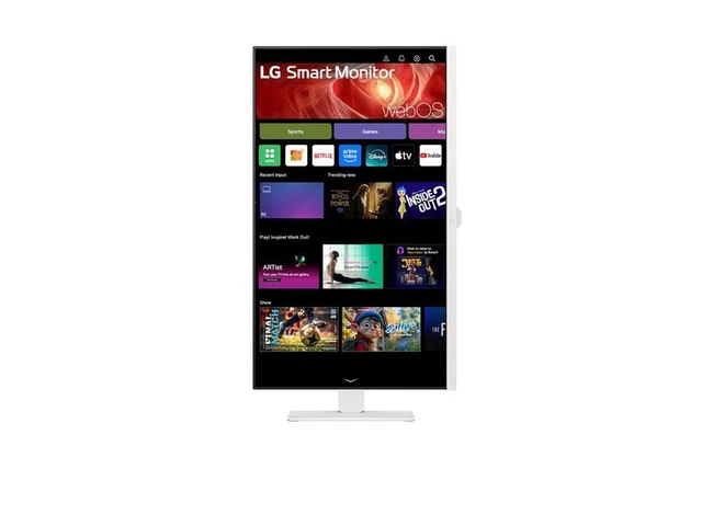 Alt view image 4 of 7 - Open_Box - LG 27 " UHD 4K 60Hz IPS FreeSync HDR10 Speaker USB-C WebOS Remote Control White Monitor, Height Adjust, Swivel, Pivot & Tilt 27U730SA-W