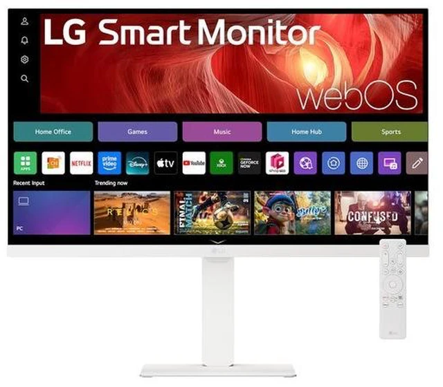 Main image of Open_Box - LG 27 " UHD 4K 60Hz IPS FreeSync HDR10 Speaker USB-C WebOS Remote Control White Monitor, Height Adjust, Swivel, Pivot & Tilt 27U730SA-W