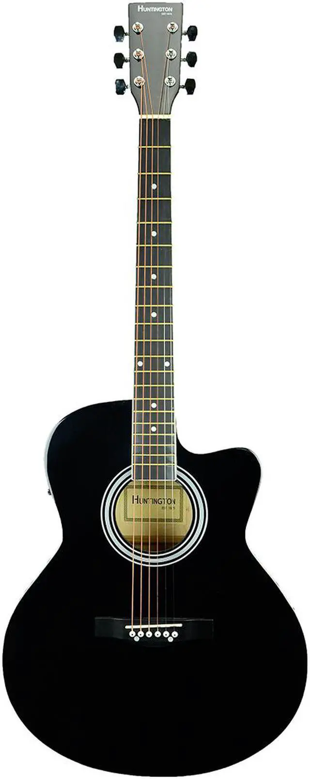 Alt view image 2 of 3 - Dreadnought Cutaway Acoustic Electric 6 String Guitar with built in 3 band EQ