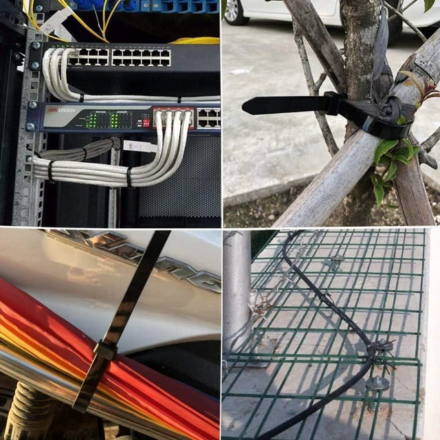 Alt view image 2 of 7 - Zip Ties 16 inch Black wire ties 100 per pack Electrical Cable Ties with 60 lbs tensile Strength Suitable for Outdoor Workshop Farms