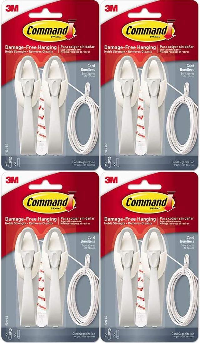 3M 17304 Command Cord Bundlers 4 Pack (8 Bundlers) 