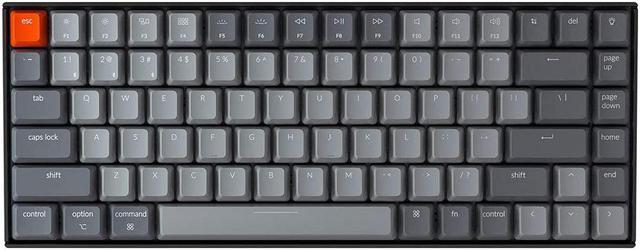 Keychron K2 Bluetooth Mechanical Keyboard with Gateron Red Switch/White LED  Backlit/USB C/Anti Ghosting/N-Key Rollover/Compact 75% Layout 84 Key  Wireless Gaming Keyboard for Mac Windows-Version Gaming Keyboards 