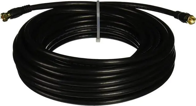 Alt view image 3 of 11 - Monoprice 50ft RG6 (18AWG) 75Ohm, Quad Shield, CL2 Coaxial Cable with F Type Connector - Black