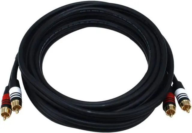 Alt view image 3 of 9 - Monoprice Premium RCA Cable - 15 Feet - Black | 2 RCA Plug to 2 RCA Plug, Male to Male, 22AWG