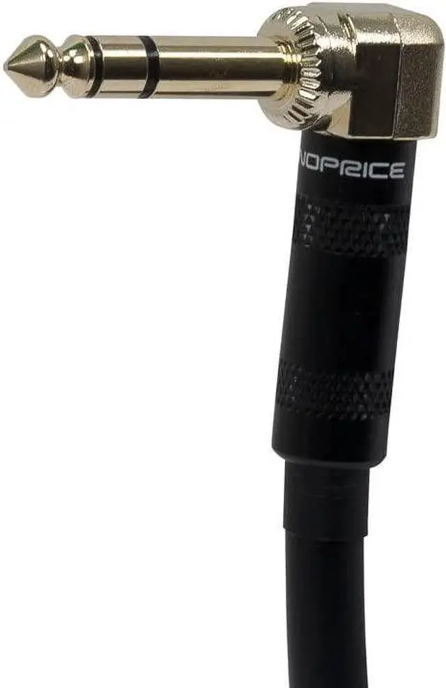 Alt view image 8 of 10 - Monoprice Premier Series 1/4 Inch (TRS) Guitar Pedal Patch Cable Cord - 8 Inch - Black With Right Angle Connectors