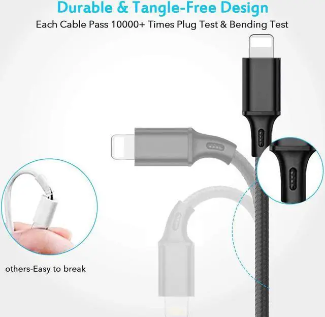 Alt view image 5 of 7 - Multi USB Charging Cable 3A, 3 in 1 Fast Charger Cord Connector with Dual Phone/Type C/Micro USB Port Adapter, Compatible with Tablets Phone 12 11 Pro 8 7 6 Samsung Galaxy (4FT/2Pack Charging Only)