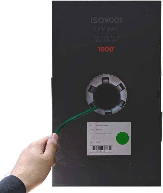 Alt view image 2 of 7 - ATS Cables | CAT6 Plenum (CMP) Cable 1000FT | DSX-8000 Certified, Network Analyzer Test Passed | 23AWG 4Pair, Solid 550MHz Ethernet Cable 10Gigabit UTP, Available in 9 Colors (Green, 1000ft)