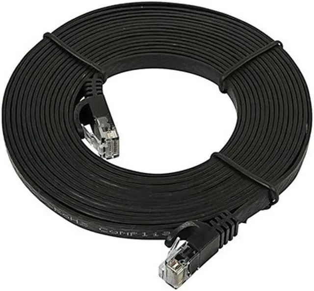 Alt view image 5 of 19 - Monoprice Cat5e Ethernet Patch Cable - 14 Feet - Black | Network Internet Cord - RJ45, Flat,Stranded, 350Mhz, UTP, Pure Bare Copper Wire, 30AWG