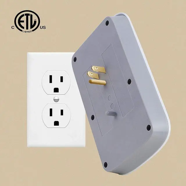 Alt view image 5 of 5 - oviitech 6 Outlet Extender with 4 USB Charging Ports(4.2A Total),Wall Mount Outlet Plugs 900 Joules Wall Surge Protector and Top Phone Holder,ETL Listed,White.