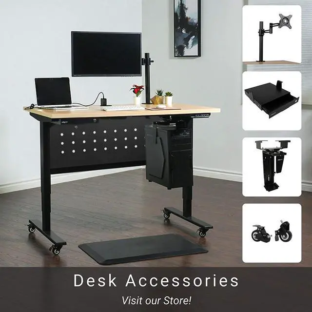 Alt view image 4 of 5 - Progressive Desk Standing Desk Wheels, Set of 4 Lockable casters for Height Adjustable Electric Desk