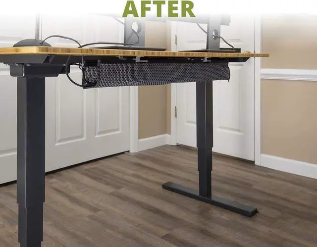 Alt view image 4 of 7 - Ergo Mesh Cable Manager, Ergonomic Cord Organizer for Height Adjustable Desks (Black)