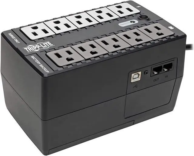 Alt view image 7 of 15 - Tripp Lite Ups 550Va 300W Desktop Battery Back Up Compact 120V Usb Rj11 Pc 50/60Hz