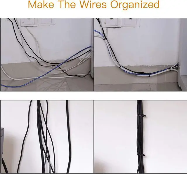 Alt view image 5 of 6 - Cable Ties 6 Inch Heavy Duty Zip Ties with 40 Pounds Tensile Strength for Multi-Purpose Use Self-Locking UV Resistant Nylon Tie Wraps Indoor and Outdoor Tie Wire. 200 Pcs Black