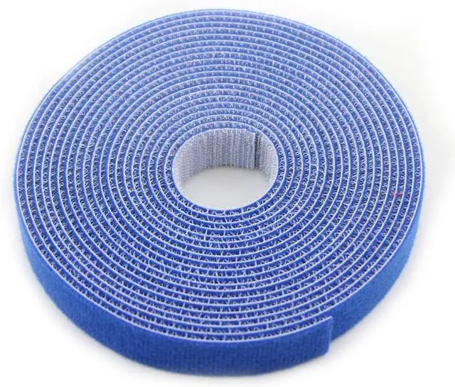Main image of Reusable Fastening Tape Cable Ties 3/4 Inch Double Side Hook Roll (5 Yard, Blue)