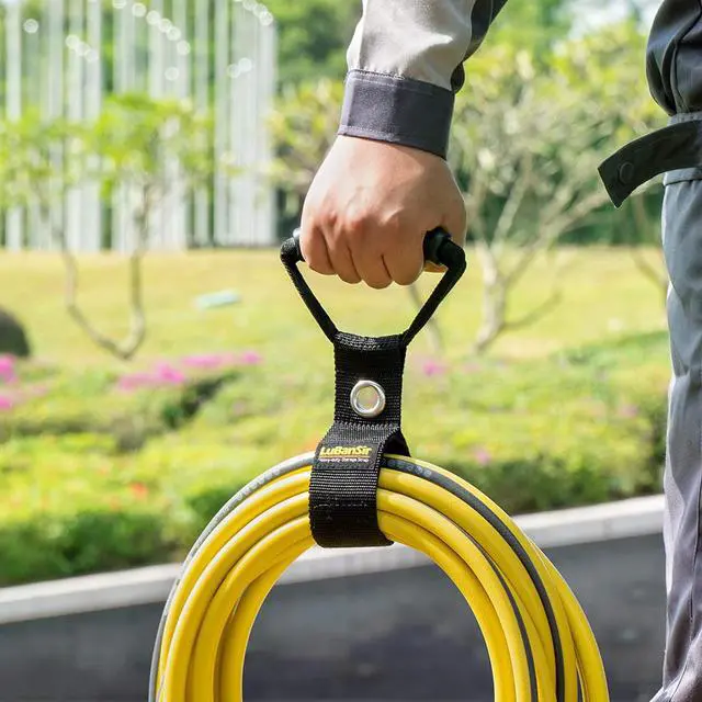 Alt view image 3 of 6 - LuBanSir 3 Pack Extension Cord Organizer, 17" Portable Hook and Loop Storage Straps with Grommet Fit Extension Cords, Cables, Ropes, Garden Water Hoses Carrying and Hanging