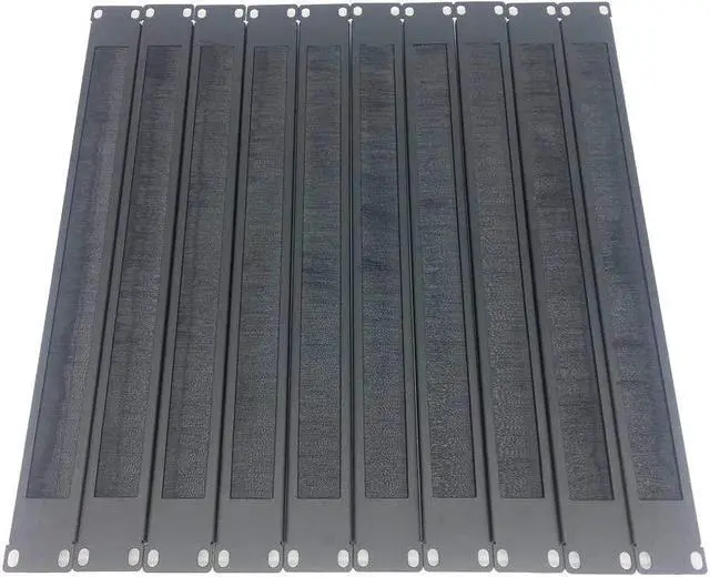 Main image of 10 Pack 1U Horizontal Rack Mount Cable Management Panel with Cable Entry Brush for 19-Inch Rack Or Cabinet Black (1UCMB1U10PC)