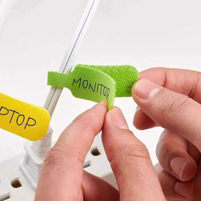 Alt view image 6 of 6 - - Cable Labels Medium Multi-Color (30-Pack) Write On Cord Tags for Wire Management and Identification
