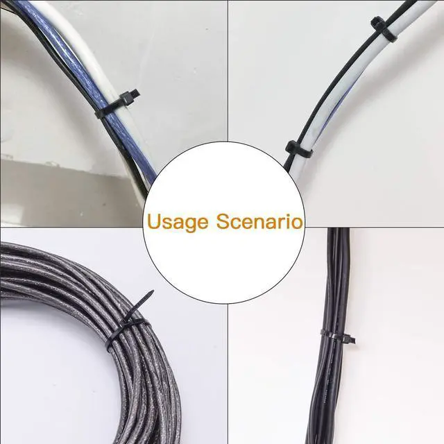 Alt view image 6 of 6 - Cable Ties 6 Inch Heavy Duty Zip Ties with 40 Pounds Tensile Strength for Multi-Purpose Use Self-Locking UV Resistant Nylon Tie Wraps Indoor and Outdoor Tie Wire. 200 Pcs Black