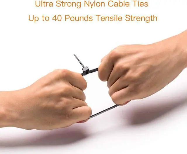 Alt view image 2 of 6 - Cable Ties 6 Inch Heavy Duty Zip Ties with 40 Pounds Tensile Strength for Multi-Purpose Use Self-Locking UV Resistant Nylon Tie Wraps Indoor and Outdoor Tie Wire. 200 Pcs Black