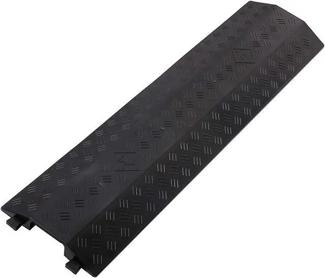 Main image of Medium 2 Pack - Floor Cord Cover Cord Protector Drop Over Drop Trak Cable Ramp for Office Warehouse - Black