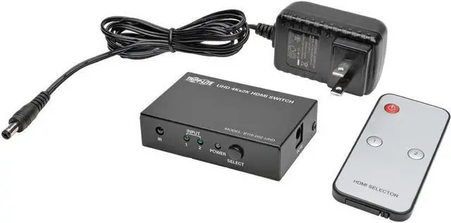Alt view image 4 of 4 - Tripp Lite 2-Port HDMI Switch for Video and Audio, 4K x 2K UHD @ 60 Hz (HDMI F/2xF) with Remote Control (B119-002-UHD),BLACK