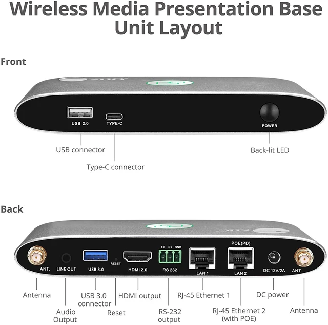 Alt view image 3 of 7 - SIIG Dual View Wireless Presentation Switch,4K Network Presentation Switch,Ethernet/Wireless/Android/AirPlay,Sharing PC/Laptop/Tablet/Smart Phone Screen,Supports Whiteboard/Annotation CE-H25Y11-S1