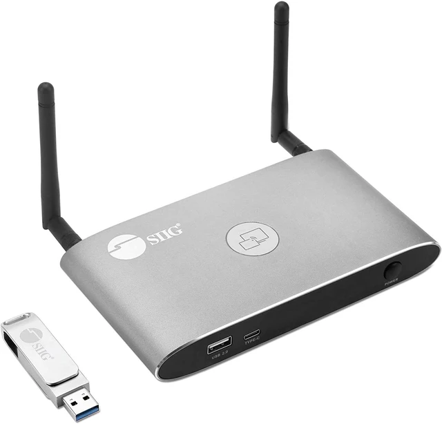 Main image of SIIG Dual View Wireless Presentation Switch,4K Network Presentation Switch,Ethernet/Wireless/Android/AirPlay,Sharing PC/Laptop/Tablet/Smart Phone Screen,Supports Whiteboard/Annotation CE-H25Y11-S1