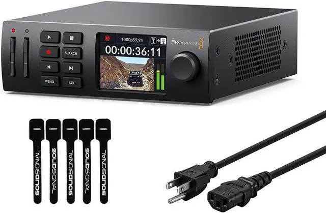 Main image of Blackmagic Design HyperDeck Studio HD Mini Recorder with 6ft Power Cord and 5 Pack SolidSignal Cable Ties (BMD-HYPERD/ST/DAHM)