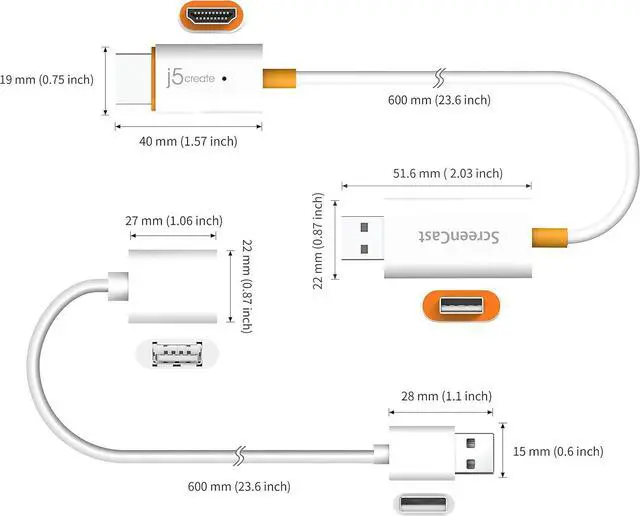 Alt view image 7 of 7 - ScreenCast HDMI Wireless Display Adapter Receiver - Mirror Phone Tablet Laptop to HDTV - Compatible with MiraCast AirPlay Android Windows 10 PC iOS iPhone Tablet (JVAW56)