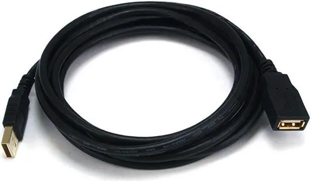 Alt view image 11 of 18 - Monoprice USB 2.0 Extension Cable - 10 Feet - Black | Type-A Male to USB Type-A Female, 28/24AWG, Gold Plated Connectors