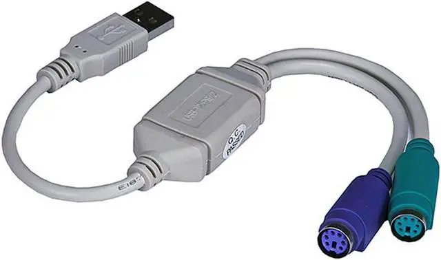 Alt view image 7 of 8 - Monoprice USB A Male to Dual PS/2 Keyboard/Mouse Converter Adapter Cable