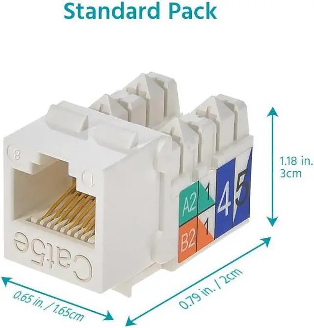 Alt view image 6 of 8 - Monoprice Inc. Cat5e Punch Down Keystone Jack - White