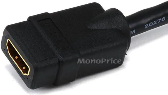 Alt view image 2 of 12 - 8-inch 28AWG High Speed Male to Female HDMI Port Saver - Black