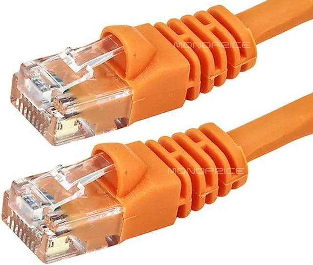 Alt view image 3 of 10 - Monoprice Cat5e Ethernet Patch Cable - 5 Feet - Orange | Network Internet Cord - RJ45, Stranded, 350Mhz, UTP, Pure Bare Copper Wire, 24AWG