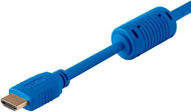 Alt view image 6 of 13 - Monoprice HDMI Cable - 6 Feet - Blue | High Speed, 4K@24Hz, HDR, 18Gbps, YUV 4:4:4, 28AWG, Compatible with UHD TV and More - Select Series
