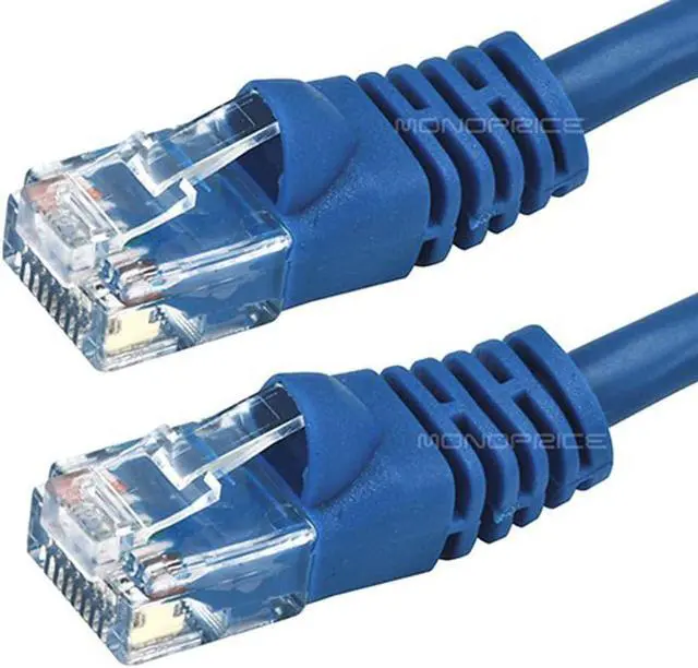 Alt view image 2 of 10 - Monoprice Cat6 Ethernet Patch Cable - 14 Feet - Blue | Network Internet Cord - RJ45, Stranded, 550Mhz, UTP, Pure Bare Copper Wire, 24AWG