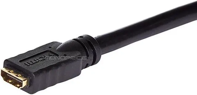 Alt view image 3 of 14 - Monoprice Commercial Series High Speed HDMI Extension Cable, 4K @ 24Hz, 10.2Gbps, 24AWG, CL2, 10ft, Black