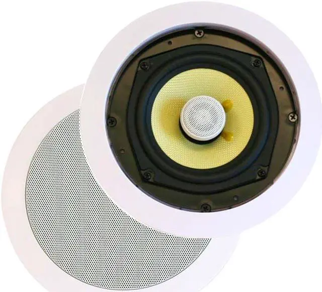 Main image of Monoprice 2-Way Aramid Fiber In-Ceiling Speakers - 8 Inch (Pair) Titanium Silk Dome Tweeters - Caliber Series