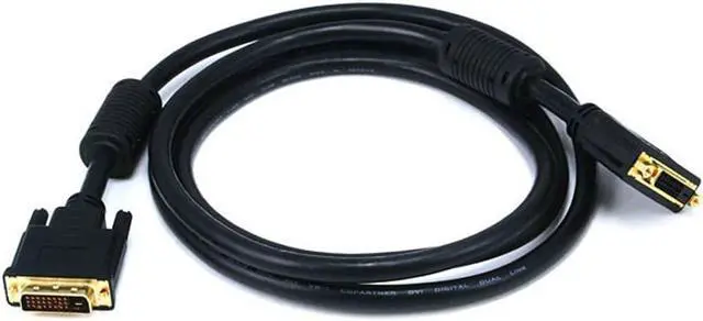 Alt view image 2 of 10 - Monoprice 6ft 28AWG CL2 Dual Link DVI-D Male-to-Female Extension Cable - Black