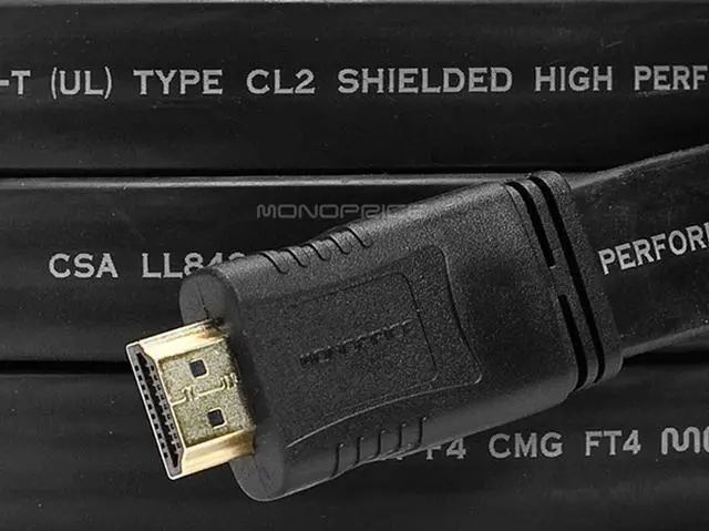 Alt view image 4 of 10 - Monoprice HDMI Cable - 10 Feet - Black | High Speed, 4k@24Hz, 10.2Gbps, 24AWG, CL2 - Commercial Series