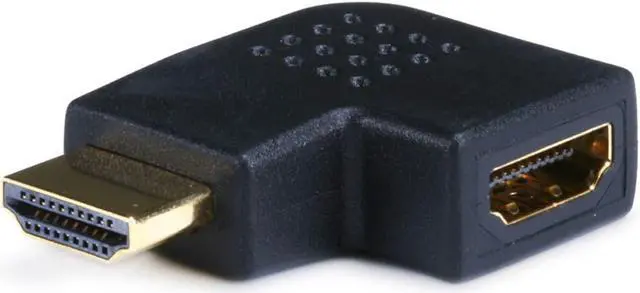 Alt view image 3 of 10 - Monoprice HDMI Right Angle Port Saver Adapter (Male to Female), 90-Degree, Vertical Flat Left