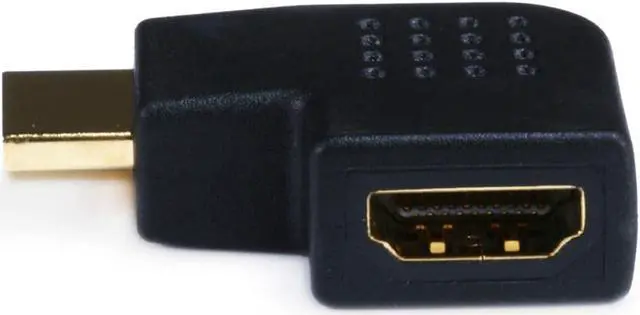 Alt view image 7 of 10 - Monoprice HDMI Right Angle Port Saver Adapter (Male to Female), 90-Degree, Vertical Flat Left