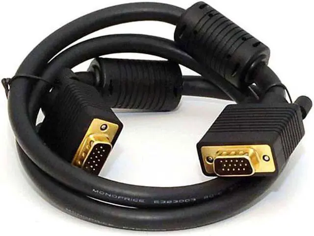 Main image of Monoprice SVGA Super VGA M/M Monitor Cable - 3 Feet With ferrites | Gold Plated