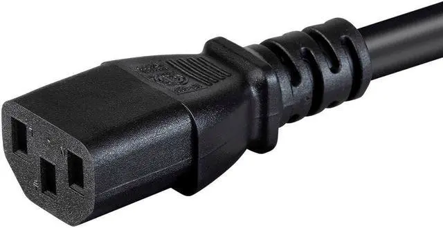 Alt view image 4 of 7 - Monoprice 3-Prong Extension Cord - 12 Feet - Black, IEC 60320 C14 to IEC 60320 C13, 14AWG, 15A, For Powering Computers, Monitors, etc