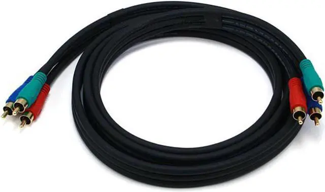 Alt view image 3 of 4 - Monoprice 6ft 22AWG 3-RCA Component Video/Audio RG-59/U Coaxial Cable - Black