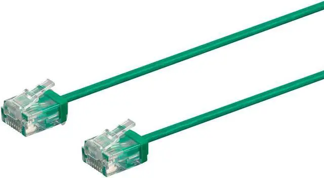 Alt view image 2 of 8 - Monoprice Cat6 Ethernet Patch Cable - 1 Feet - Green | Stranded, 550MHz, UTP, Pure Bare Copper Wire, 32AWG  - Micro SlimRun Series