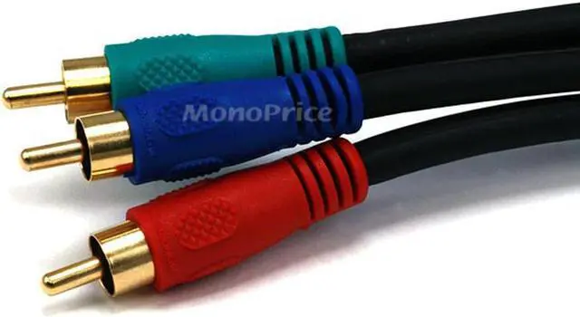 Alt view image 4 of 4 - Monoprice 6ft 22AWG 3-RCA Component Video/Audio RG-59/U Coaxial Cable - Black