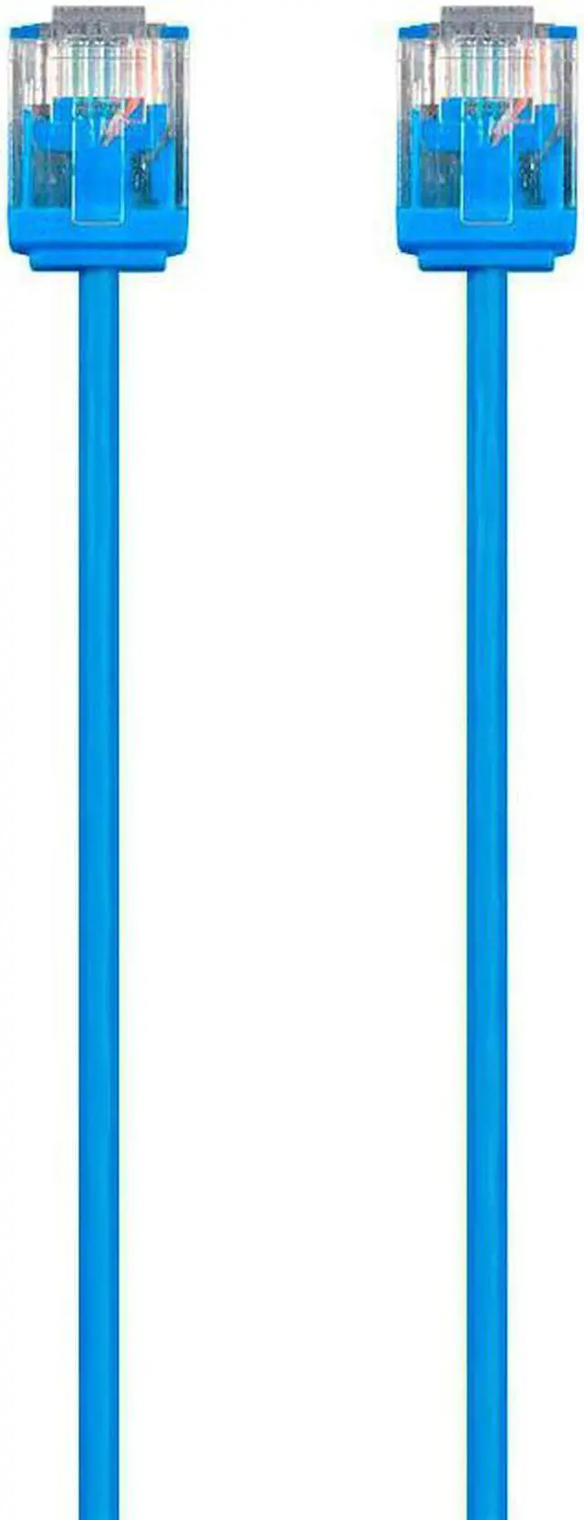 Alt view image 3 of 7 - Monoprice Cat6 Ethernet Patch Cable - 0.5 Feet - Blue | Stranded, 550MHz, UTP, Pure Bare Copper Wire, 36AWG - Micro SlimRun Series